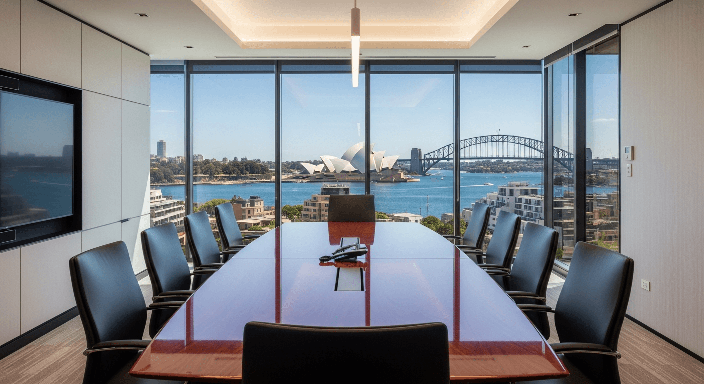 Conference room with tinted windows