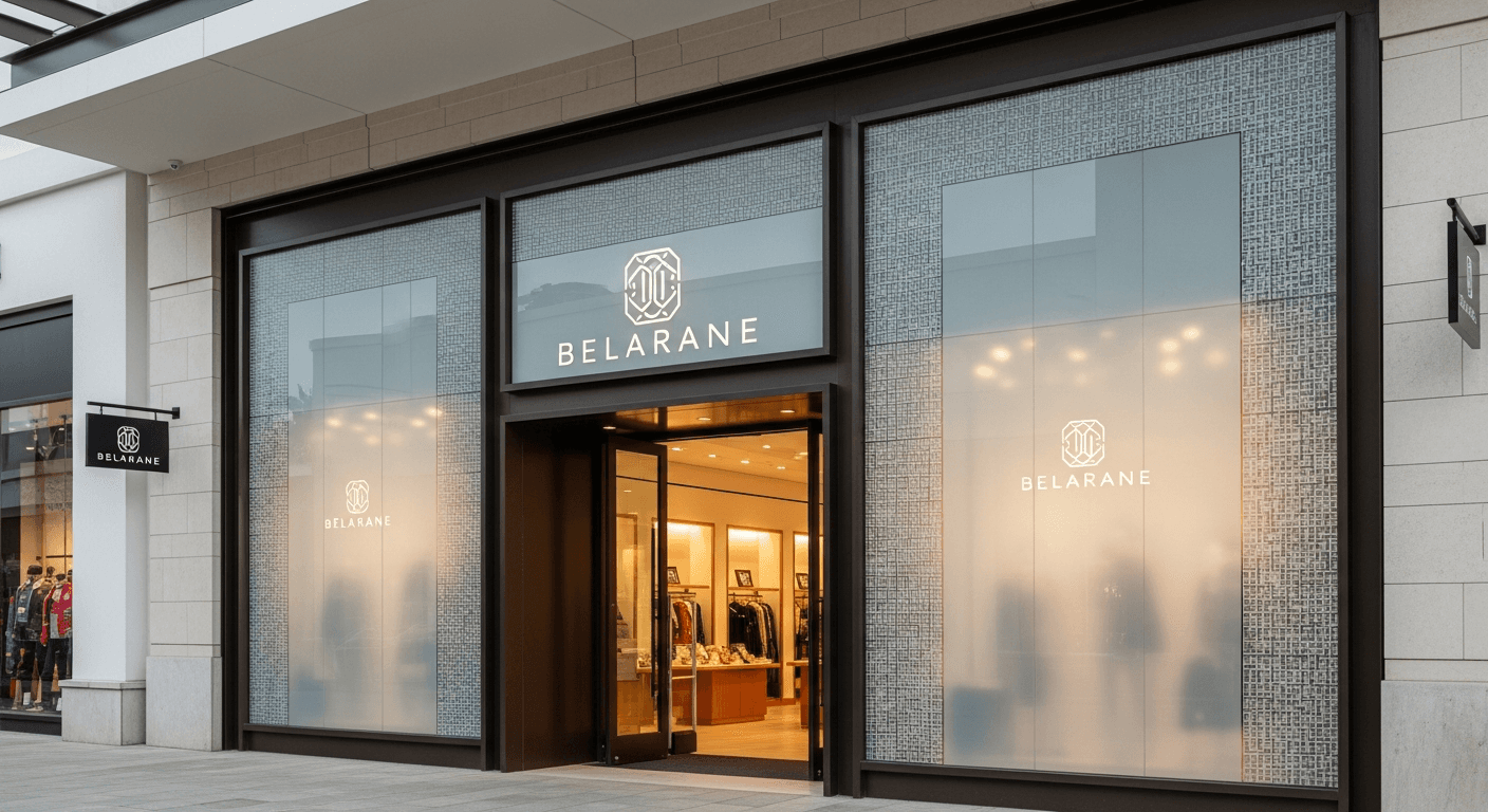 Retail storefront with window tinting