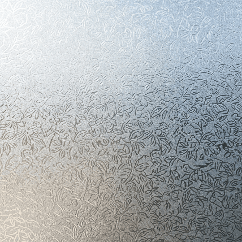 Close-up of elegant frosted window film texture